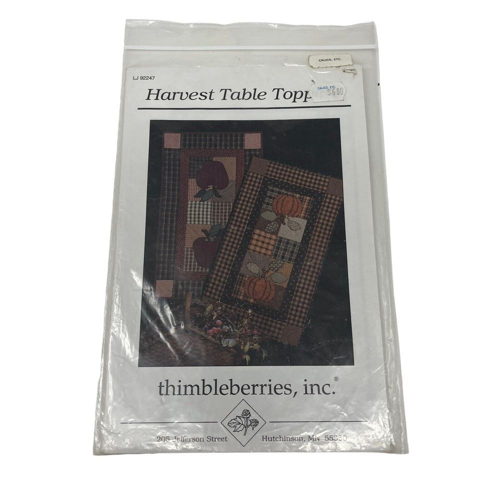 Harvest‎ Table Topper Quilt Pattern Pumpkin Apple Fall by Thimbleberries